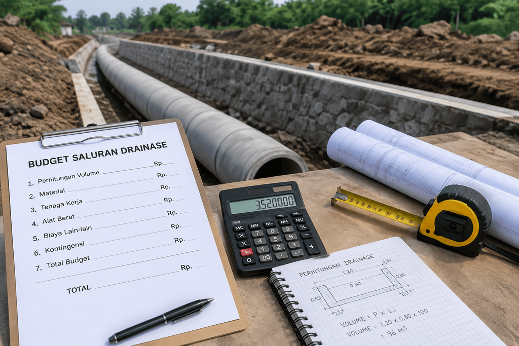 Cara menghitung budget saluran drainase